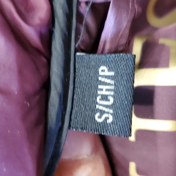 GUESS. DARK PURPLE/BLACK PUFFER Jacket. small P. Zipper closure, Zipper … - Picture 9 of 17